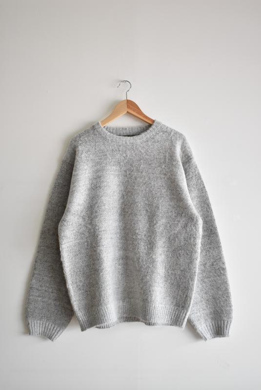 「TOWN CRAFT」shaggy solid crew sweater -gray-
