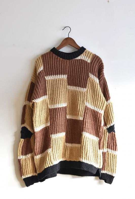 「leh」mauvais sang knit sweater -brown mix-