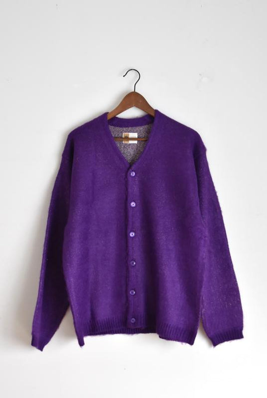 「TOWN CRAFT」shaggy solid cardigan -purple-