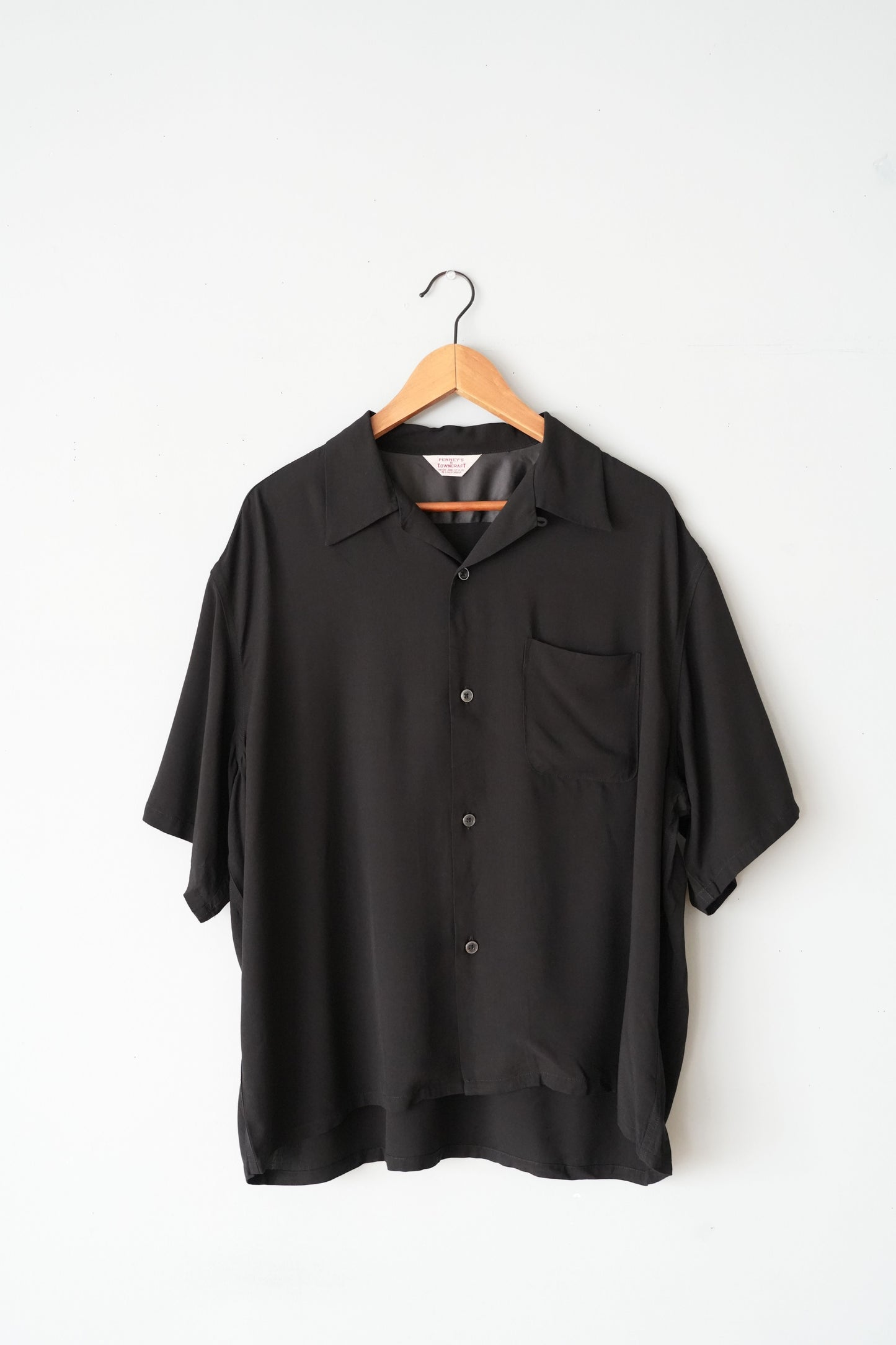 「TOWN CRAFT」open collar s/s shirts -black-
