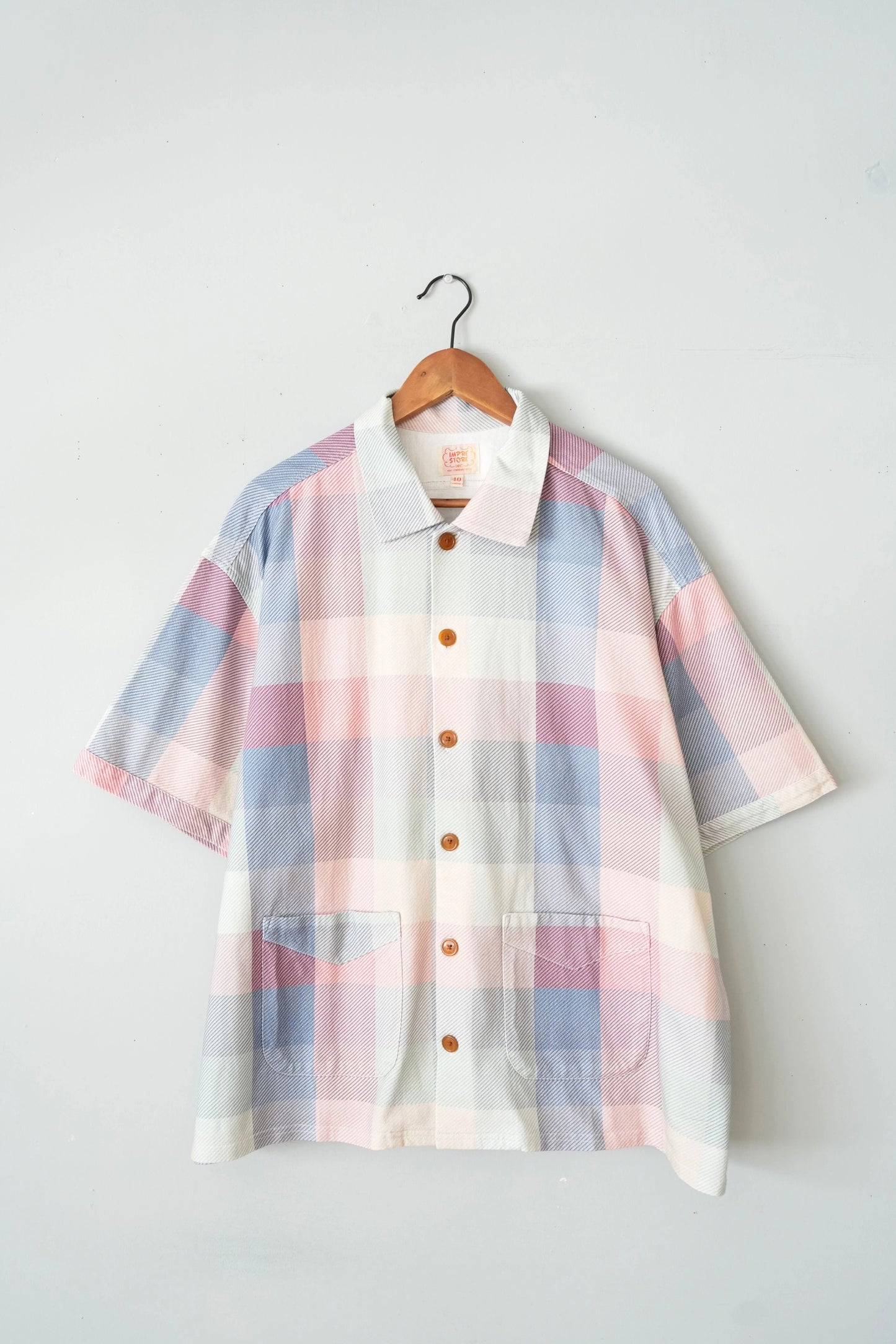 「IMPRESTORE」multi check beach shirts s/s