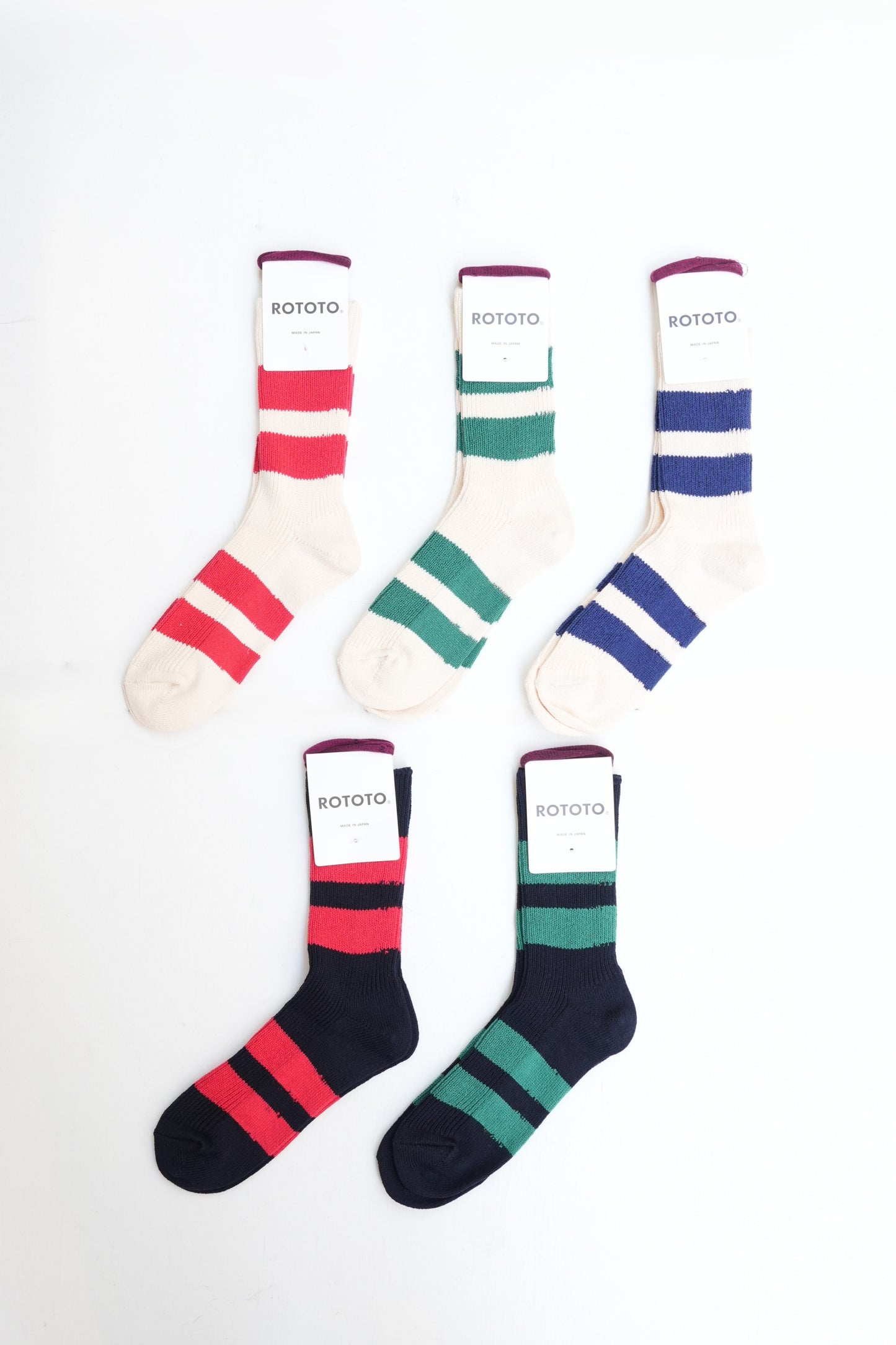 「ROTOTO」recycled cotton stripe socks