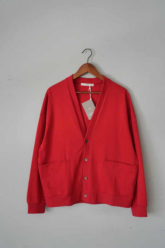 「amne」TWISTED JERSEY cardigan -red-