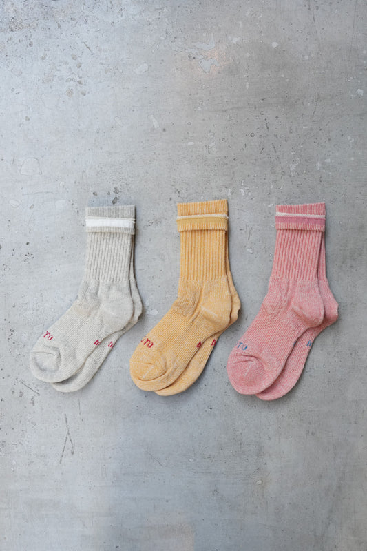 「ROTOTO」double face mini crew socks "organic cotton"