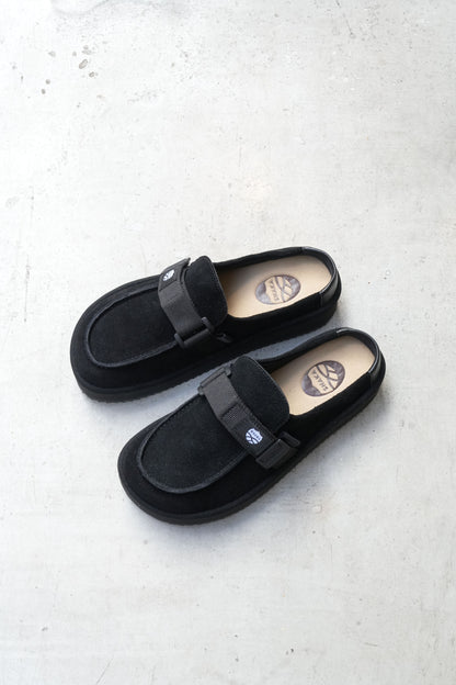 「SHAKA」moc mule tussel suede -black-