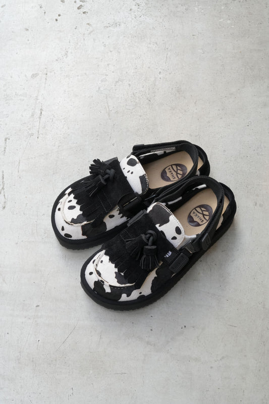 「SHAKA」moc mule tussel cowhair -holstein-