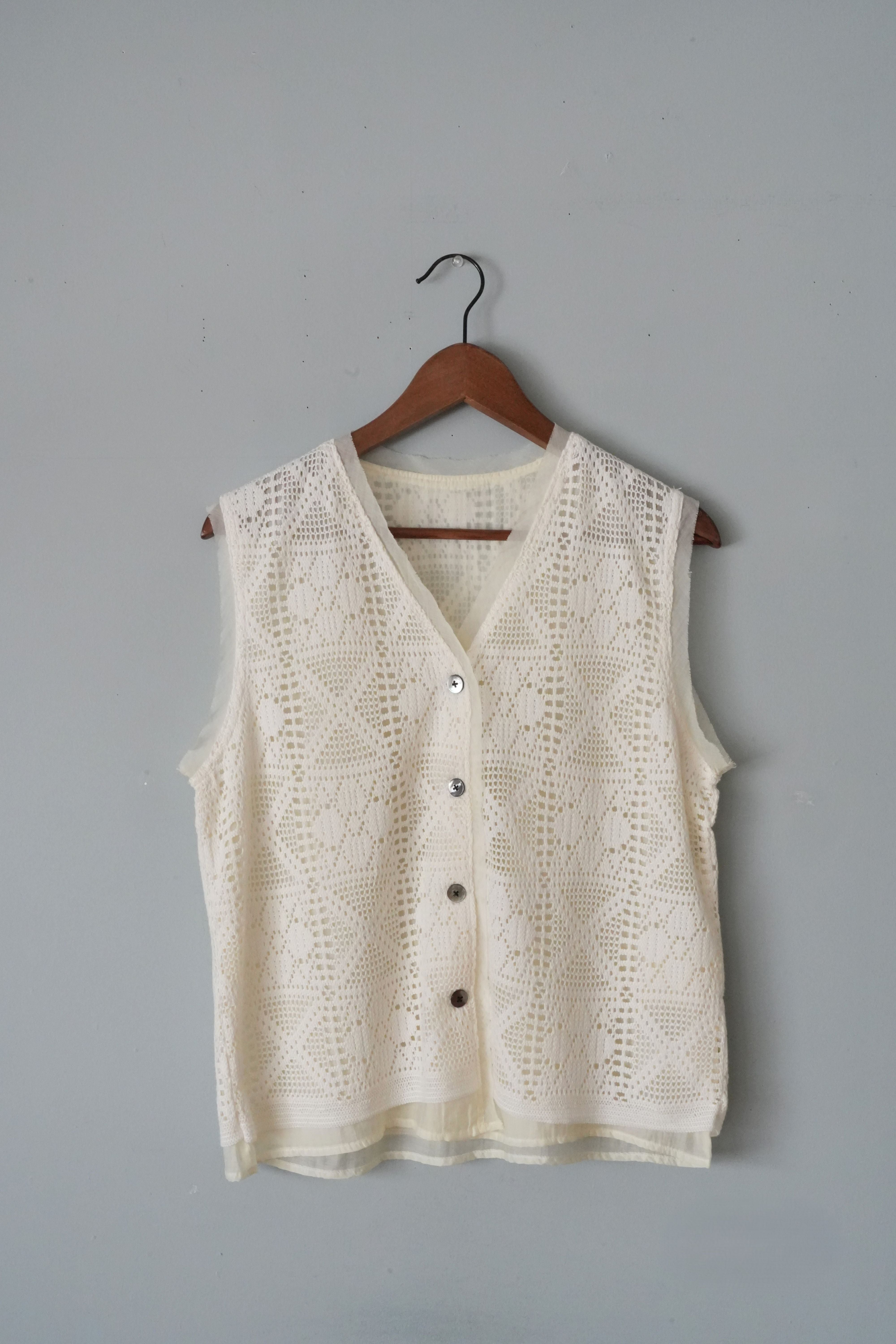 hunch」lace×seer vest -white- – 【セレクトブランド通販サイト