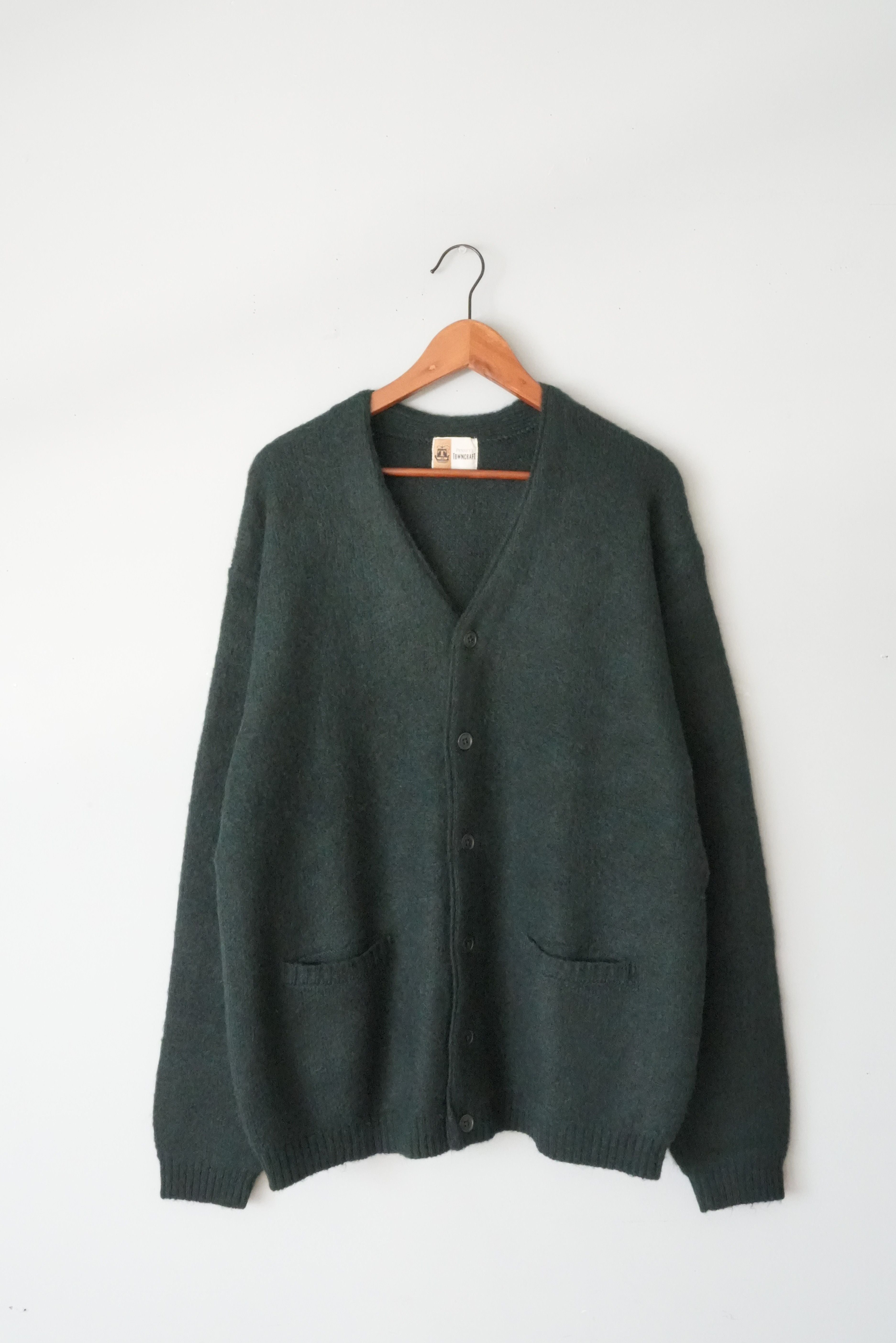 TOWN CRAFT」mohair shaggy cardigan -green- – 【セレクトブランド