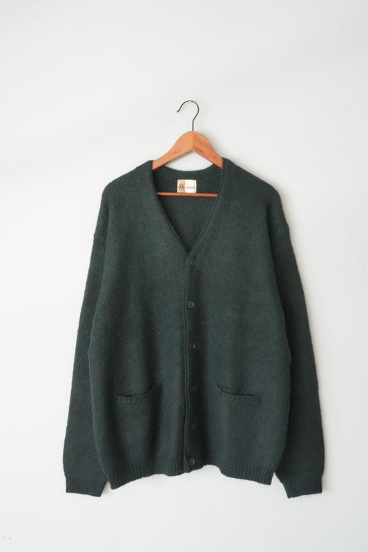 「TOWN CRAFT」mohair shaggy cardigan -green-