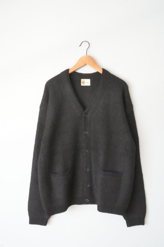 「TOWN CRAFT」mohair shaggy cardigan -black-
