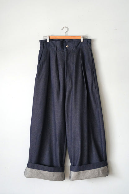 「leh」volendam worker wide pants -indigo-