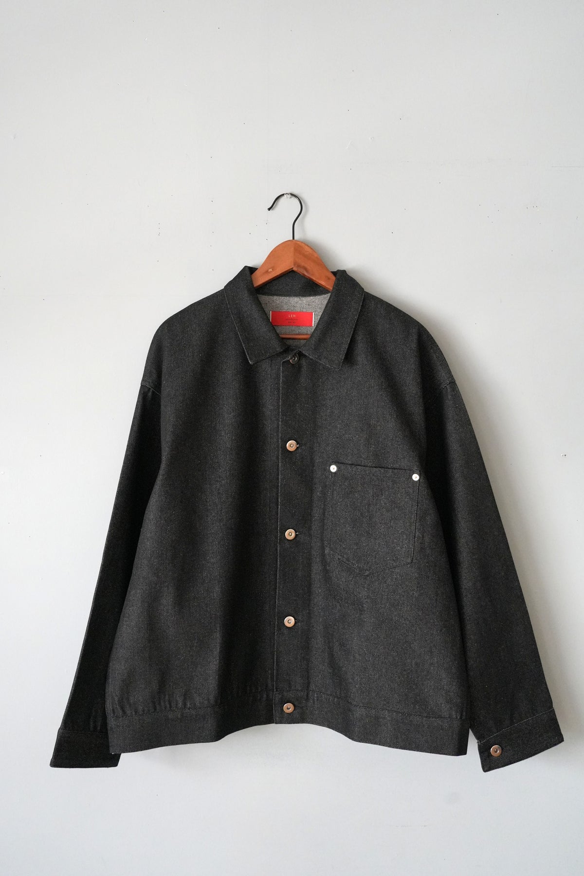 「leh」boxy denim jackety -black-