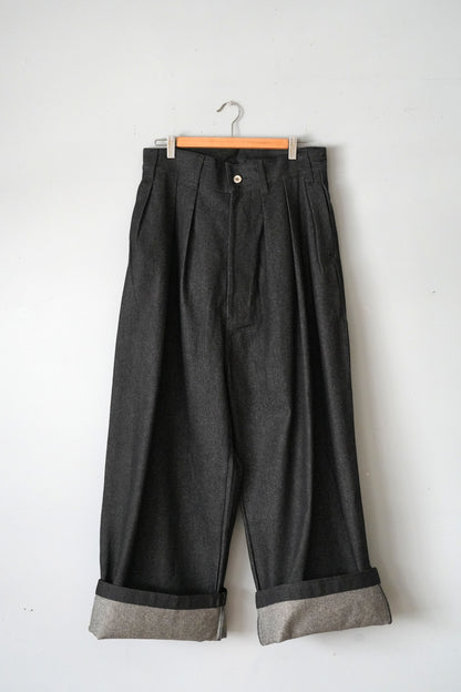 「leh」volendam worker wide pants -black-