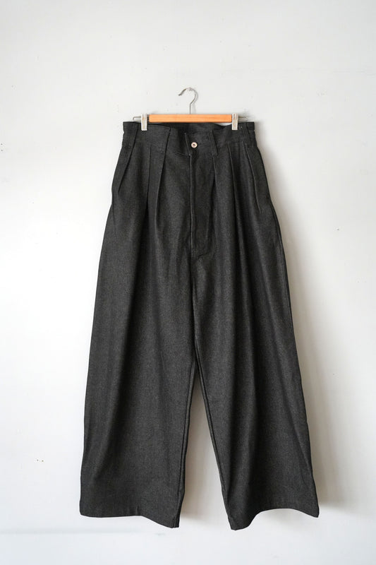 「leh」volendam worker wide pants -black-