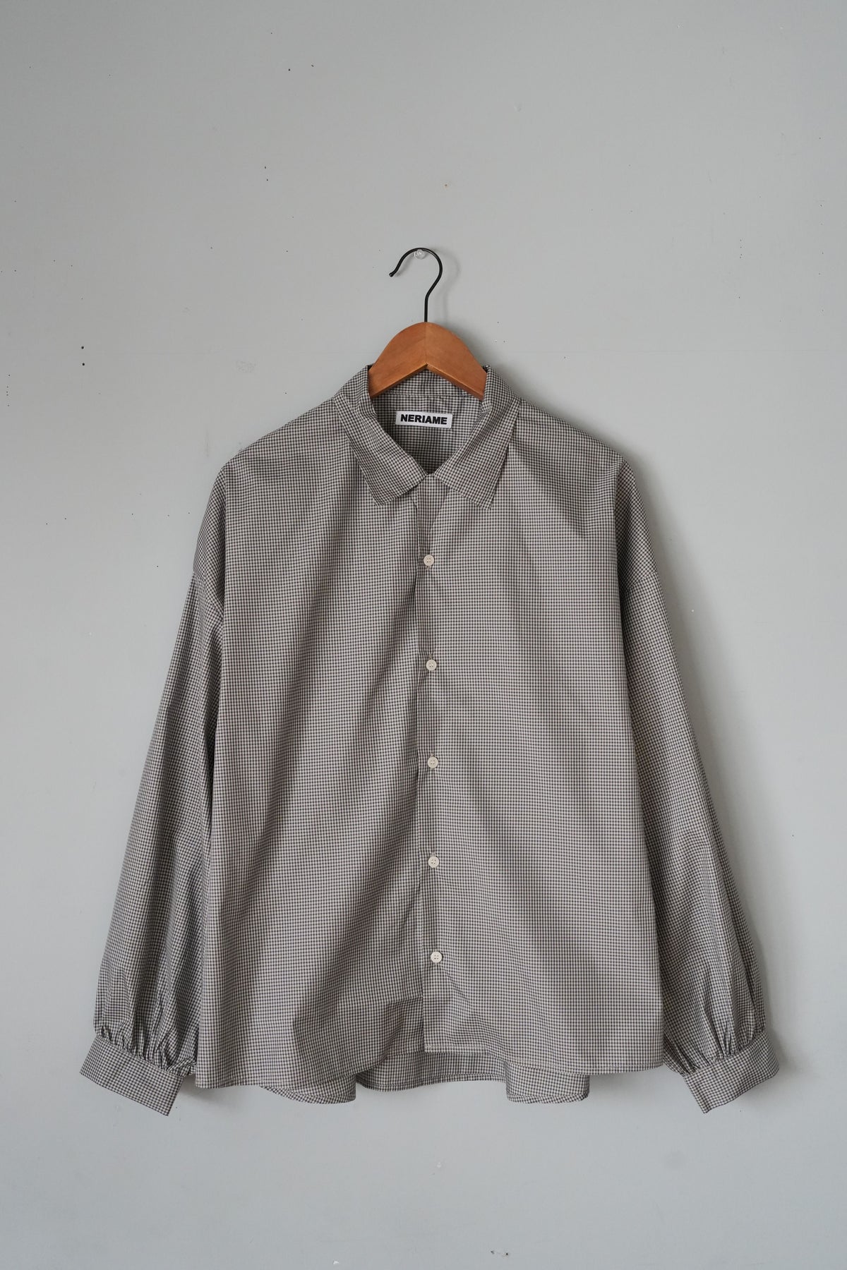 「NERIAME」2way collar shirts -mini check-