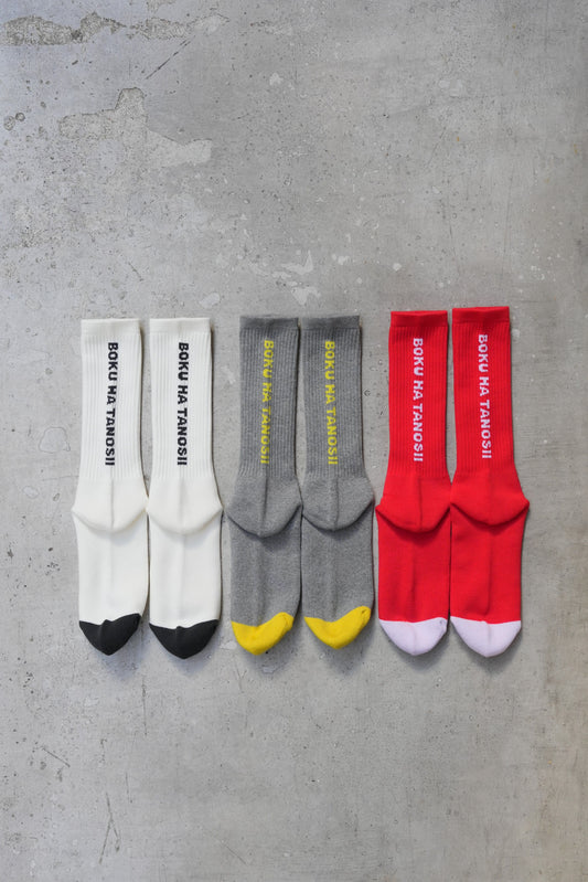 「BOKU HA TANOSII」ボクタノsocks -back logo-