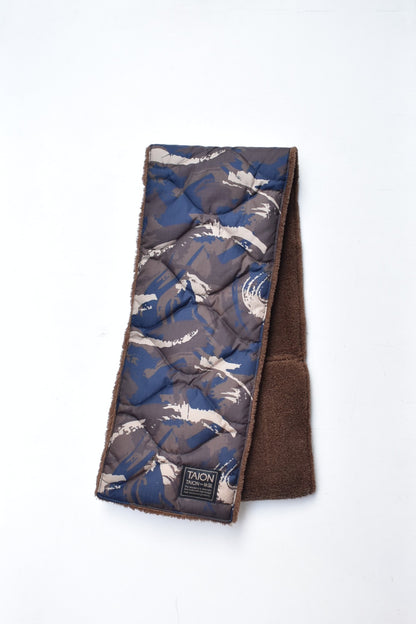 「TAION」military reversible down muffler -paint camo-