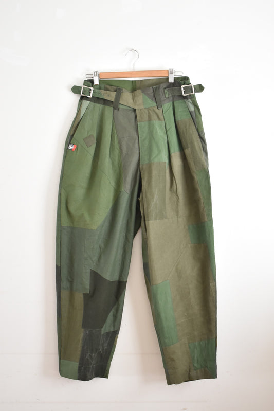 「leh」gurkha pants -khaki.patchwork-