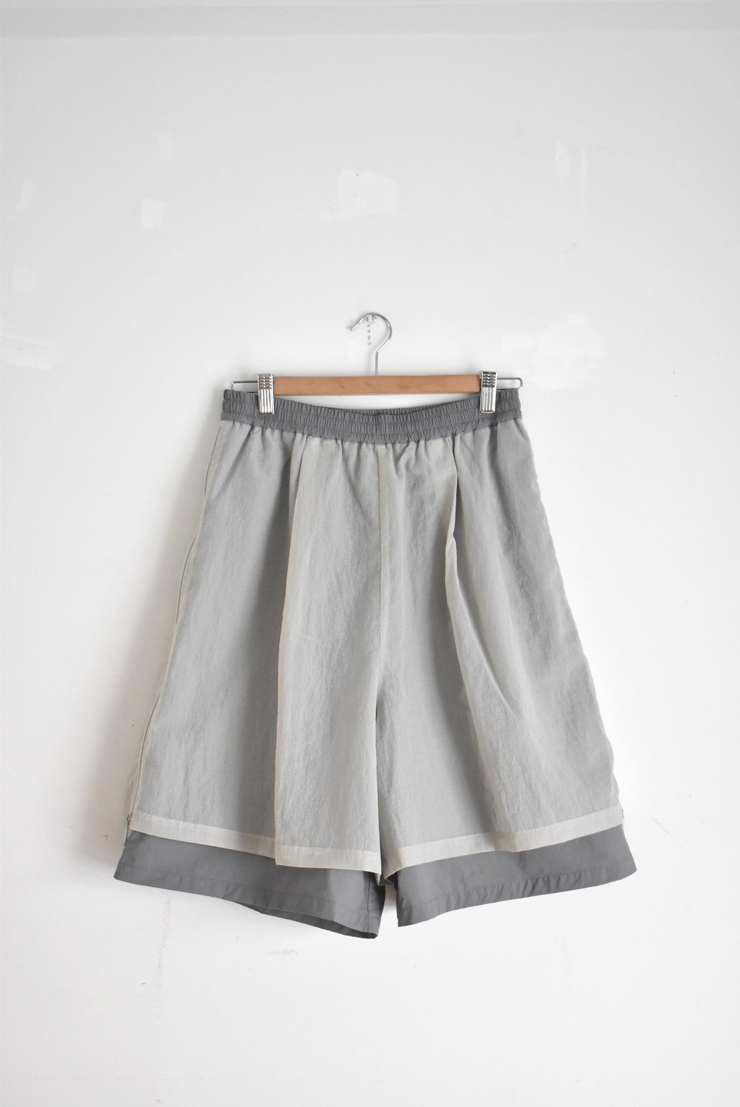 「F/CE.」mesh layered wide short pants