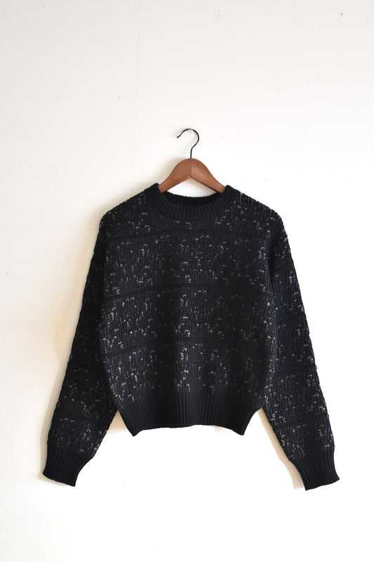 「hunch」color scheme jacquard knit -black-