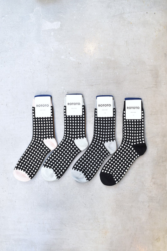 「ROTOTO」square lattice socks