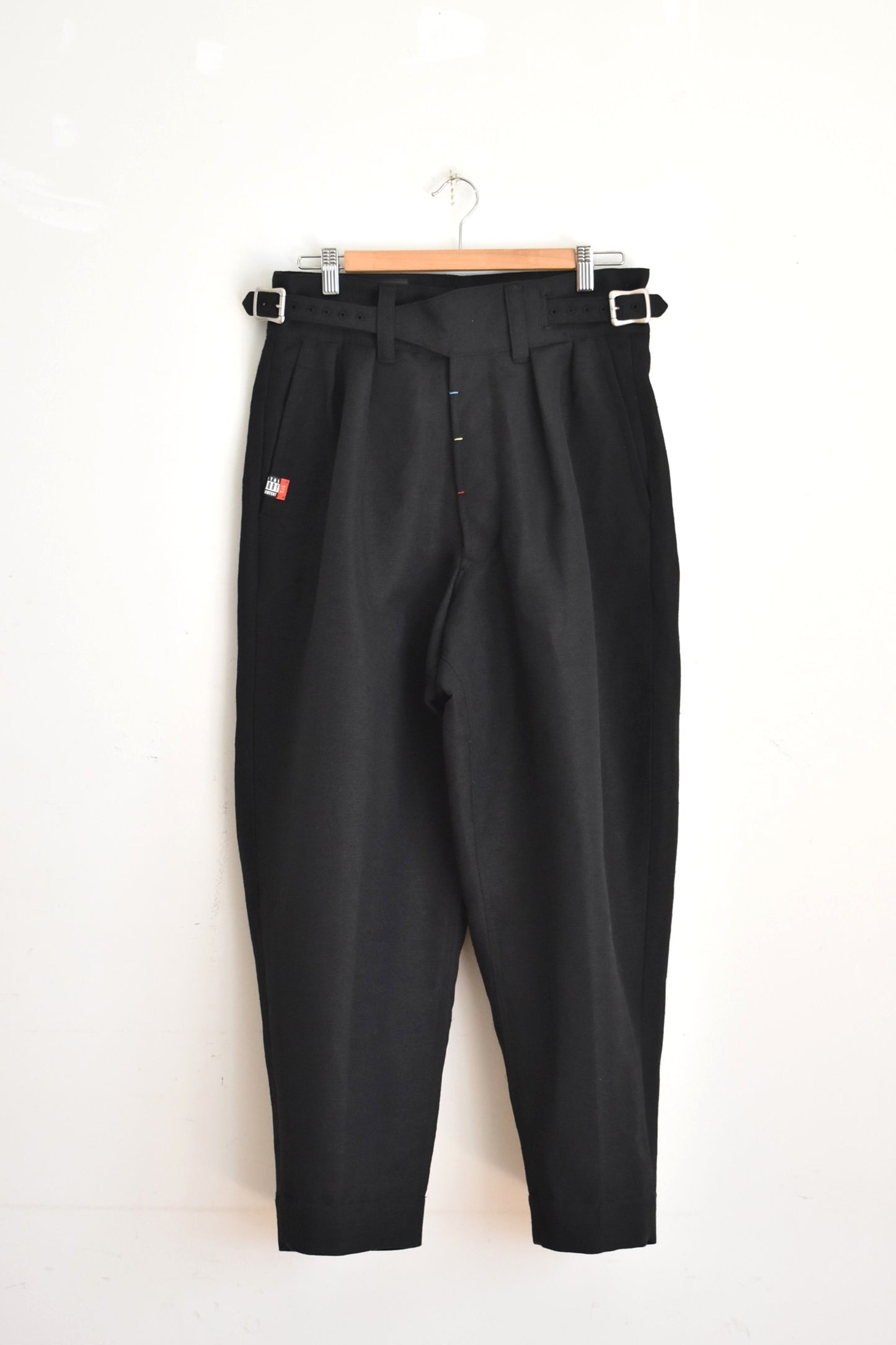 「leh」gurkha pants -black linen cotton-