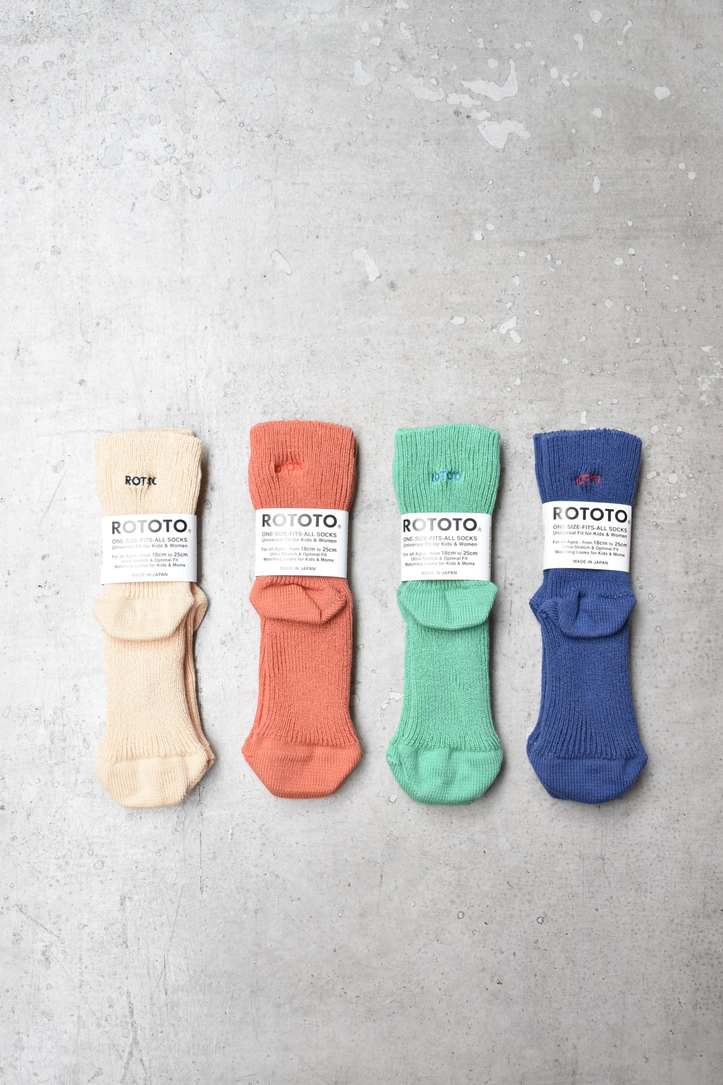 「ROTOTO」one size fits all cotton ribbed socks