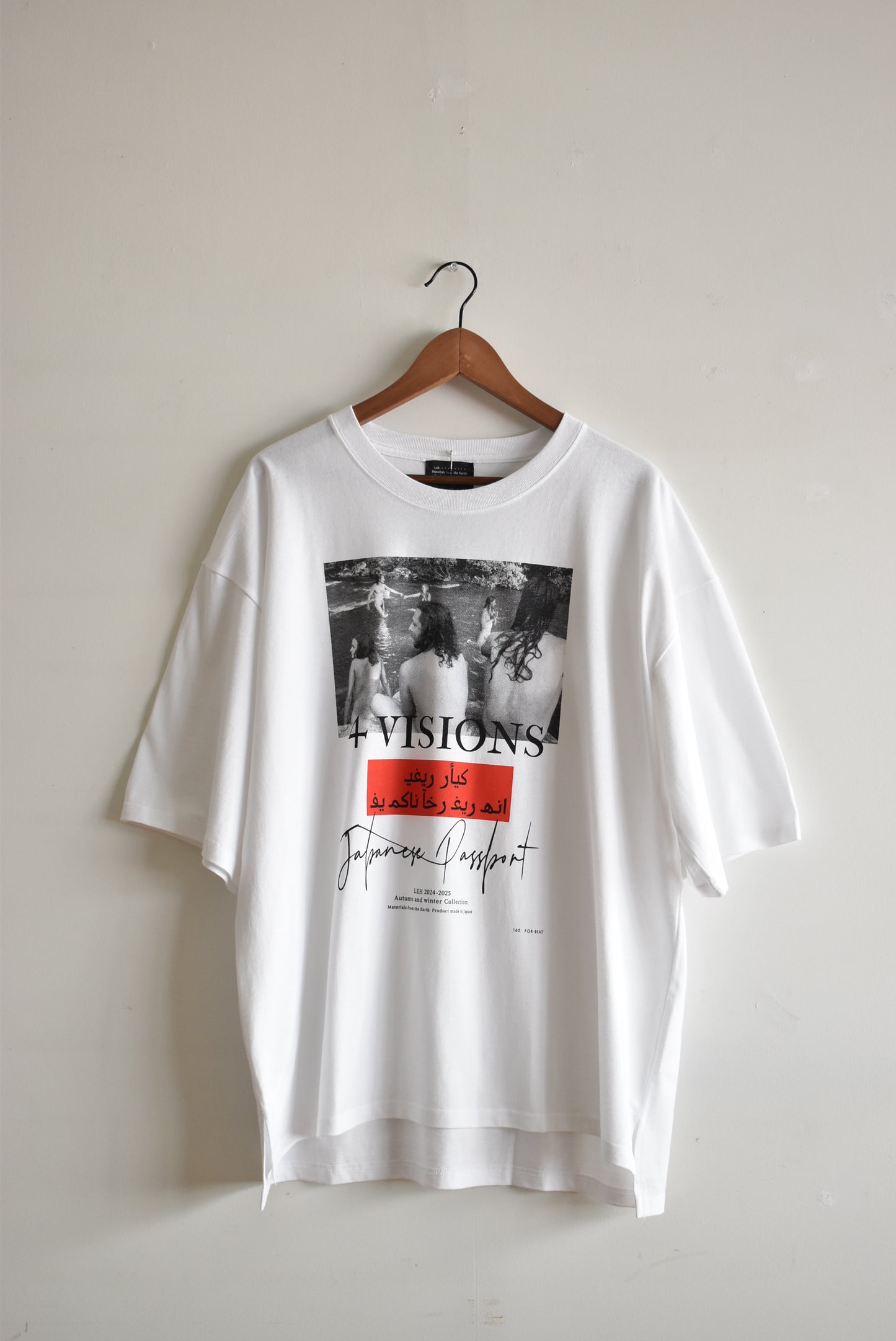 「leh」big size slit Tsh -beat/white-