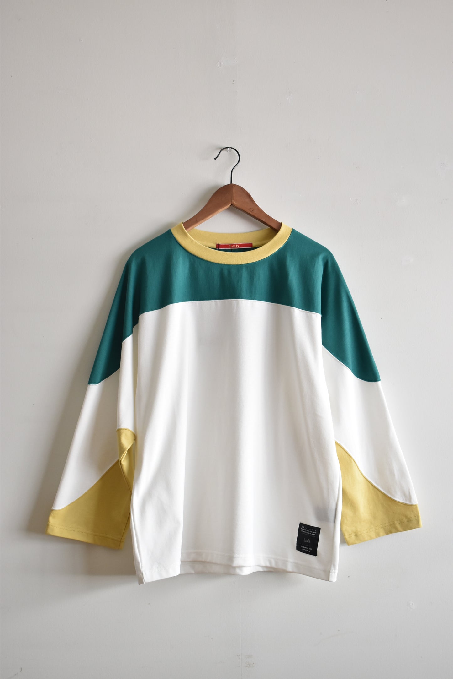 「leh」foot ball L/S tee -white mix-