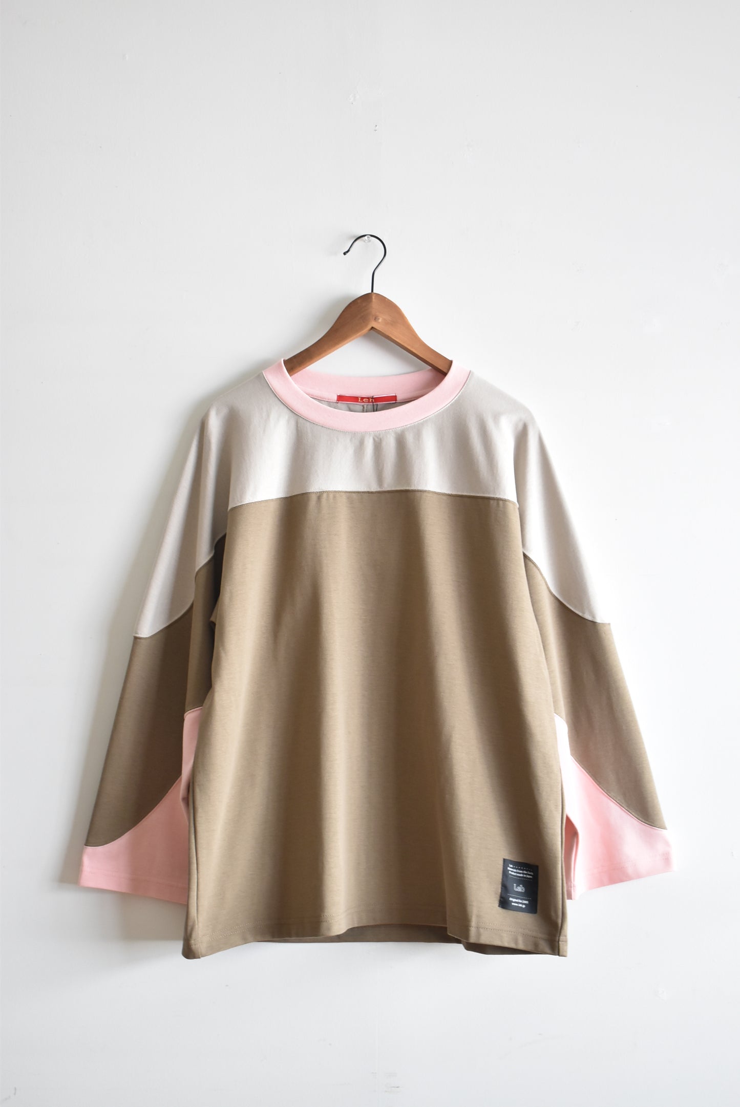 「leh」foot ball L/S tee -mocha mix-