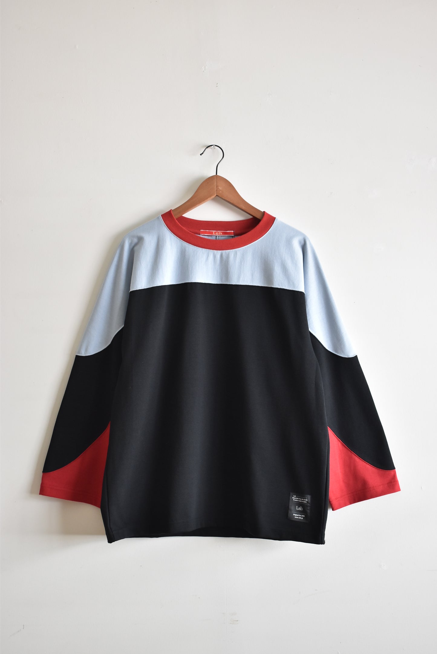 「leh」foot ball L/S tee -black mix-