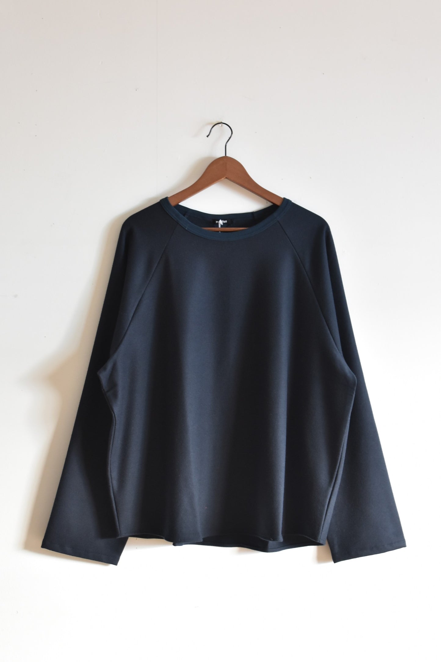 「maillot」mature brushed twill B.B shirt T -navy-