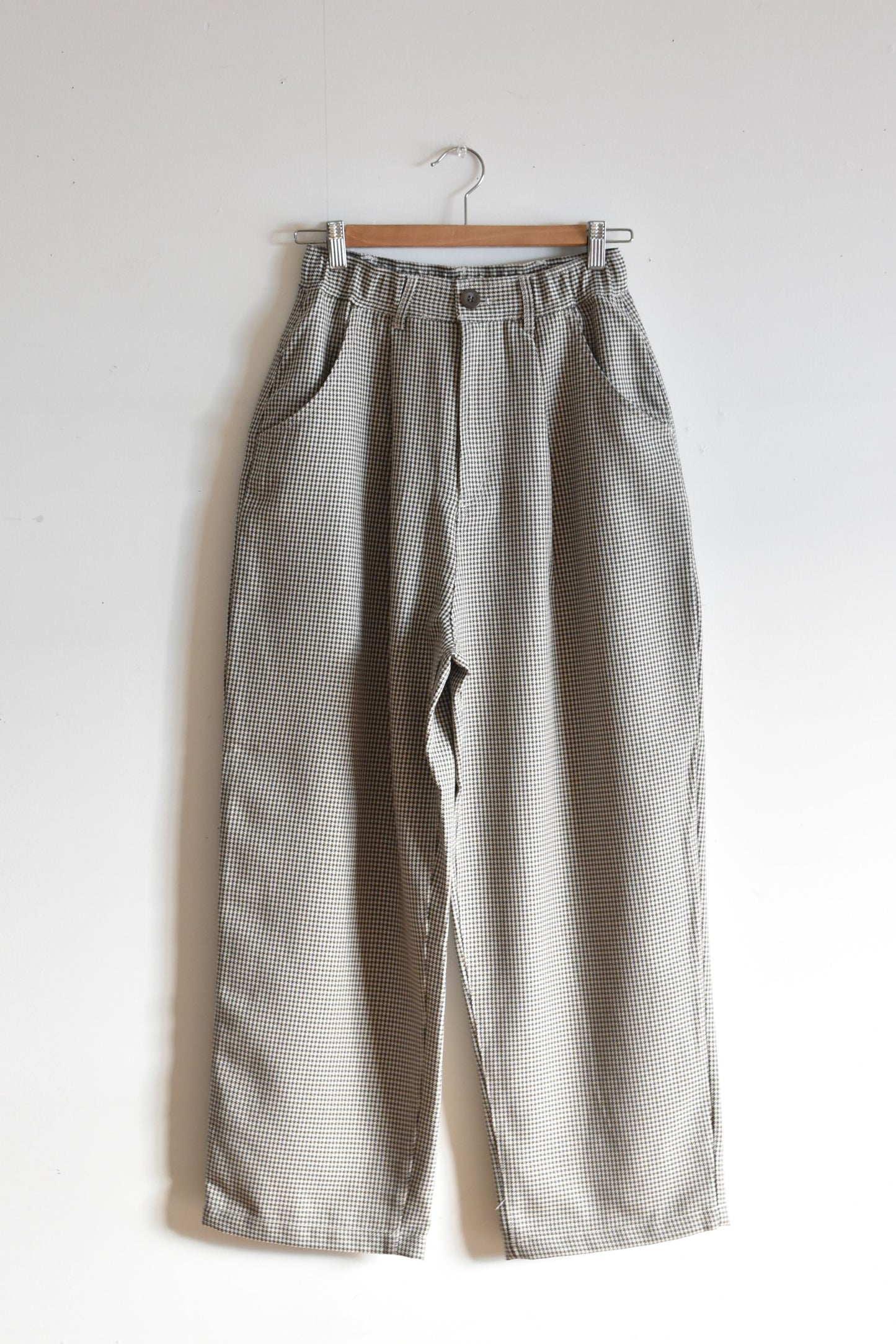 「hunch」houndstoos check wide pants -off white-