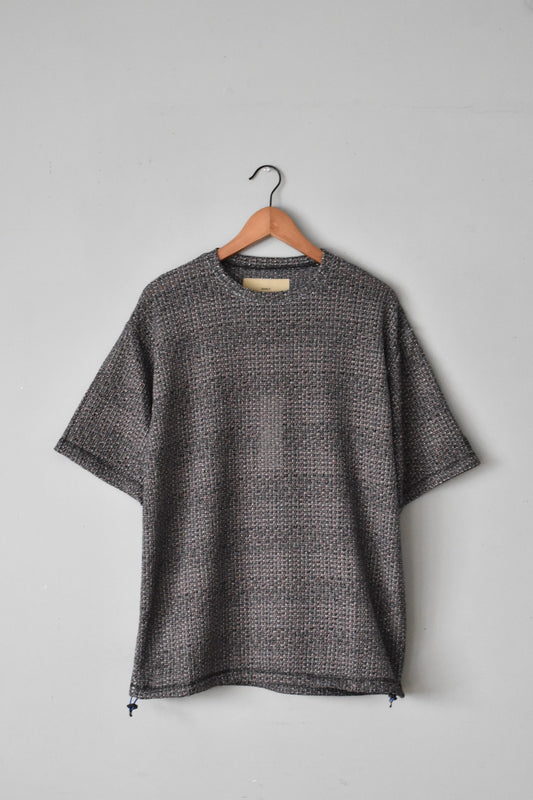 「QUOLT」mixed mesh knit -mixed black-