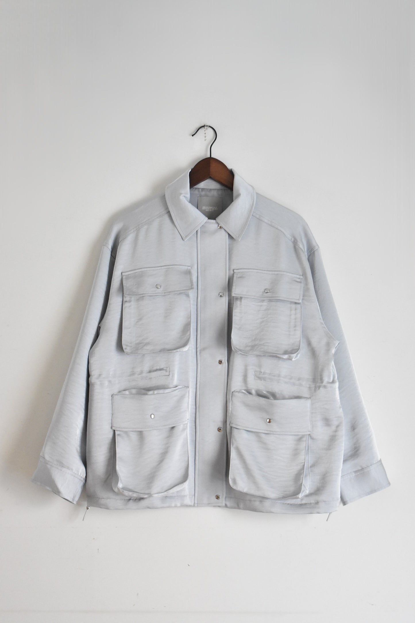 「hunch」satin light jacket  -ice blue-