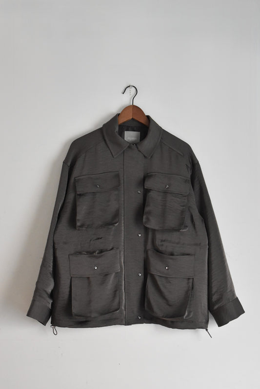 「hunch」satin light jacket  -charcoal-