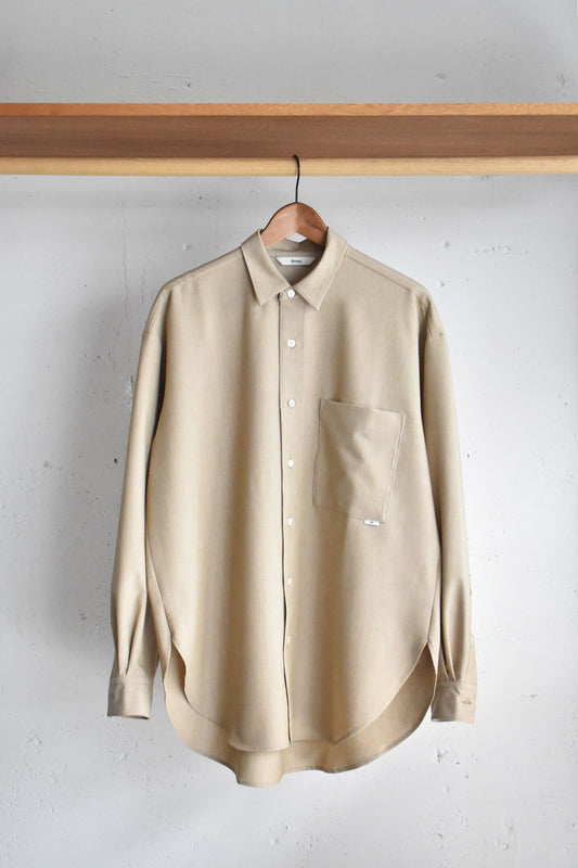 「amne」TROPICAL classic shirts -heather beige-