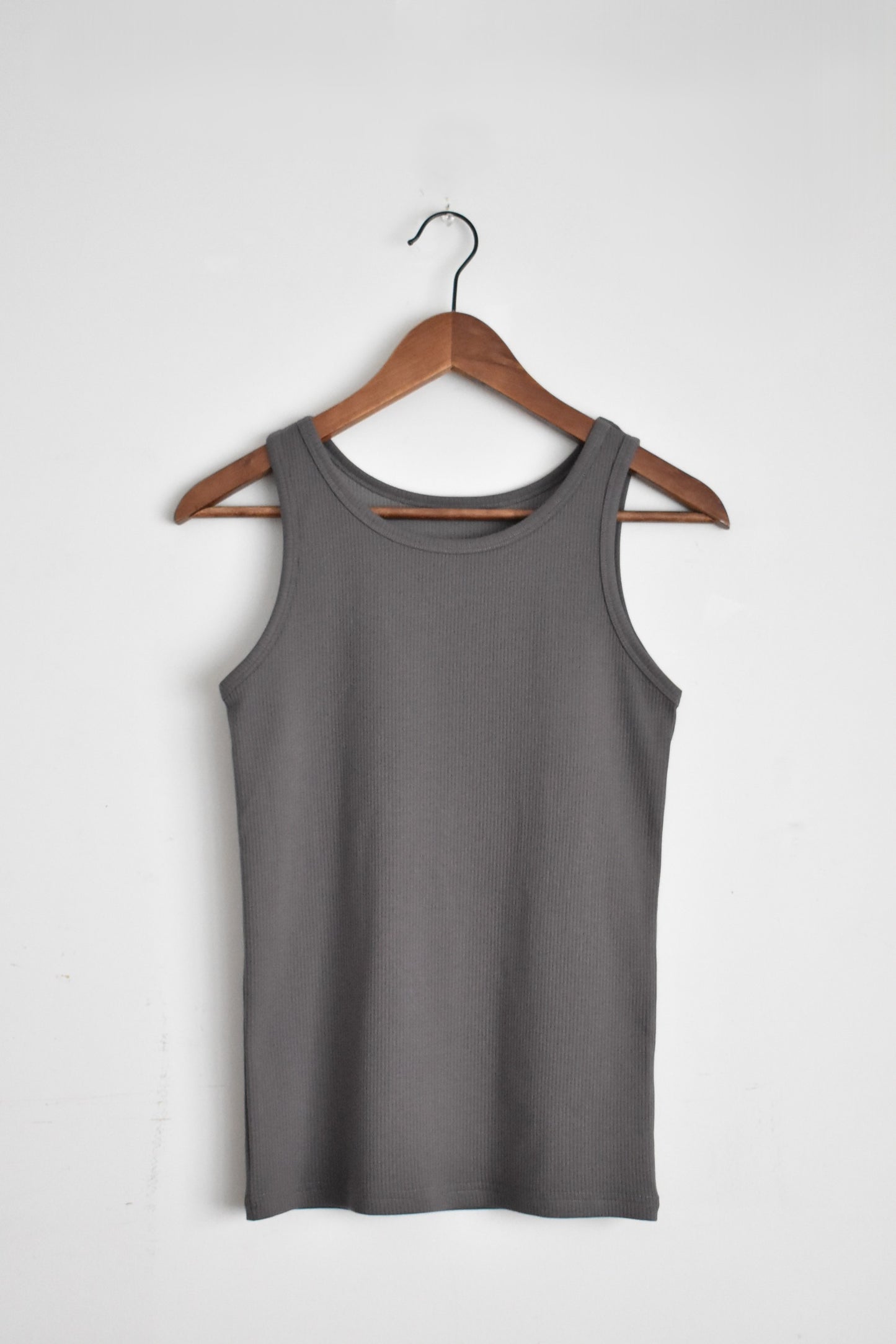 「hunch」rib tank top -charcoal-