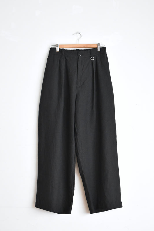 「maillot」mature canvas linen wide trouser