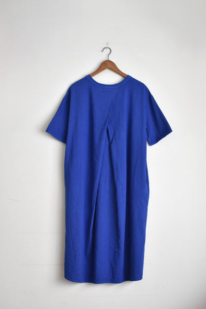 「maillot」linen rich back tuck half sleeve shirt OP -royal blue-