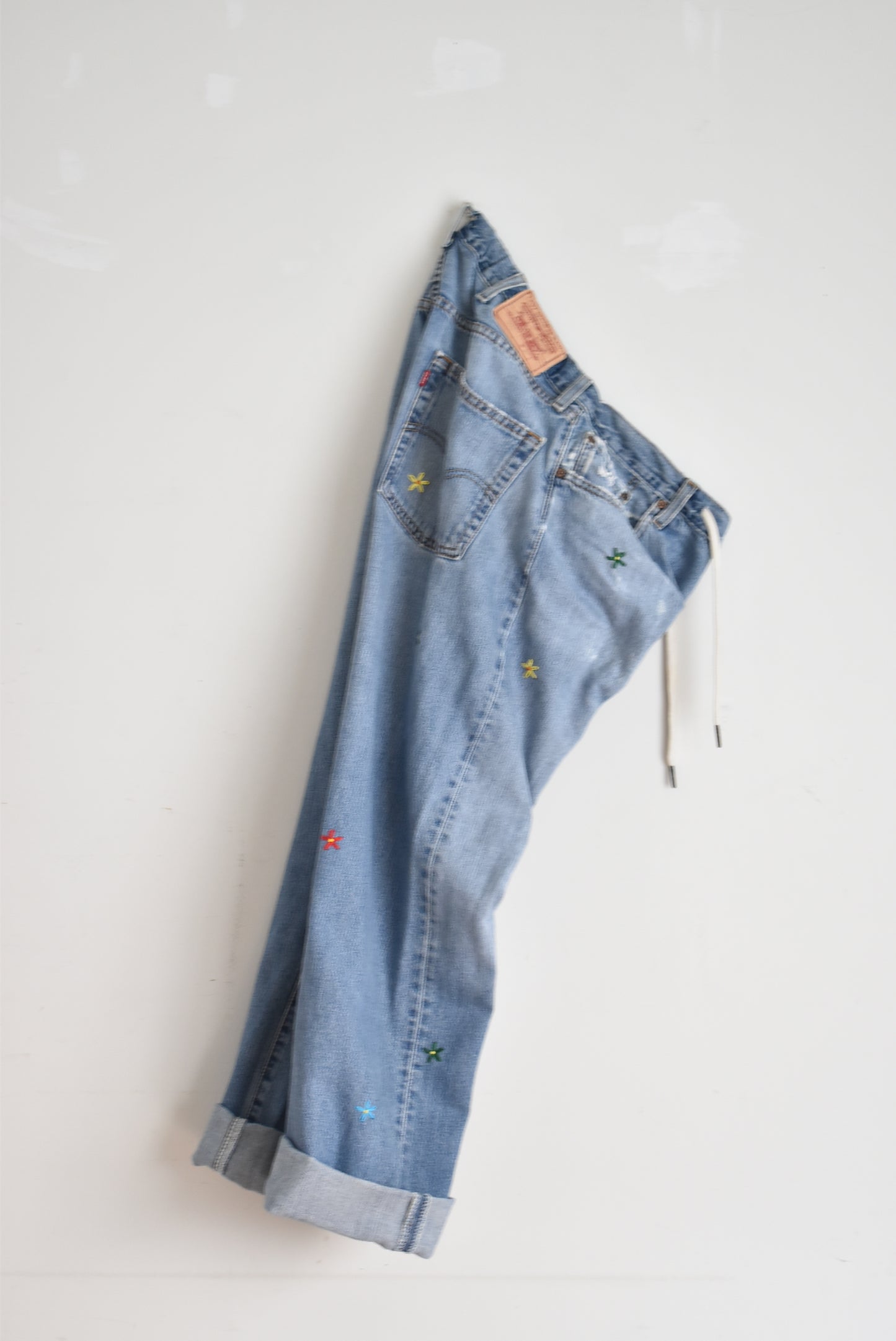 「Mr.remakeman」flower embroidery denim  #3