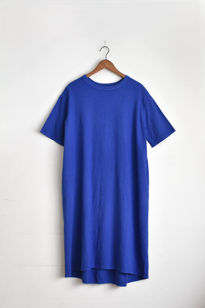 「maillot」linen rich back tuck half sleeve shirt OP -royal blue-