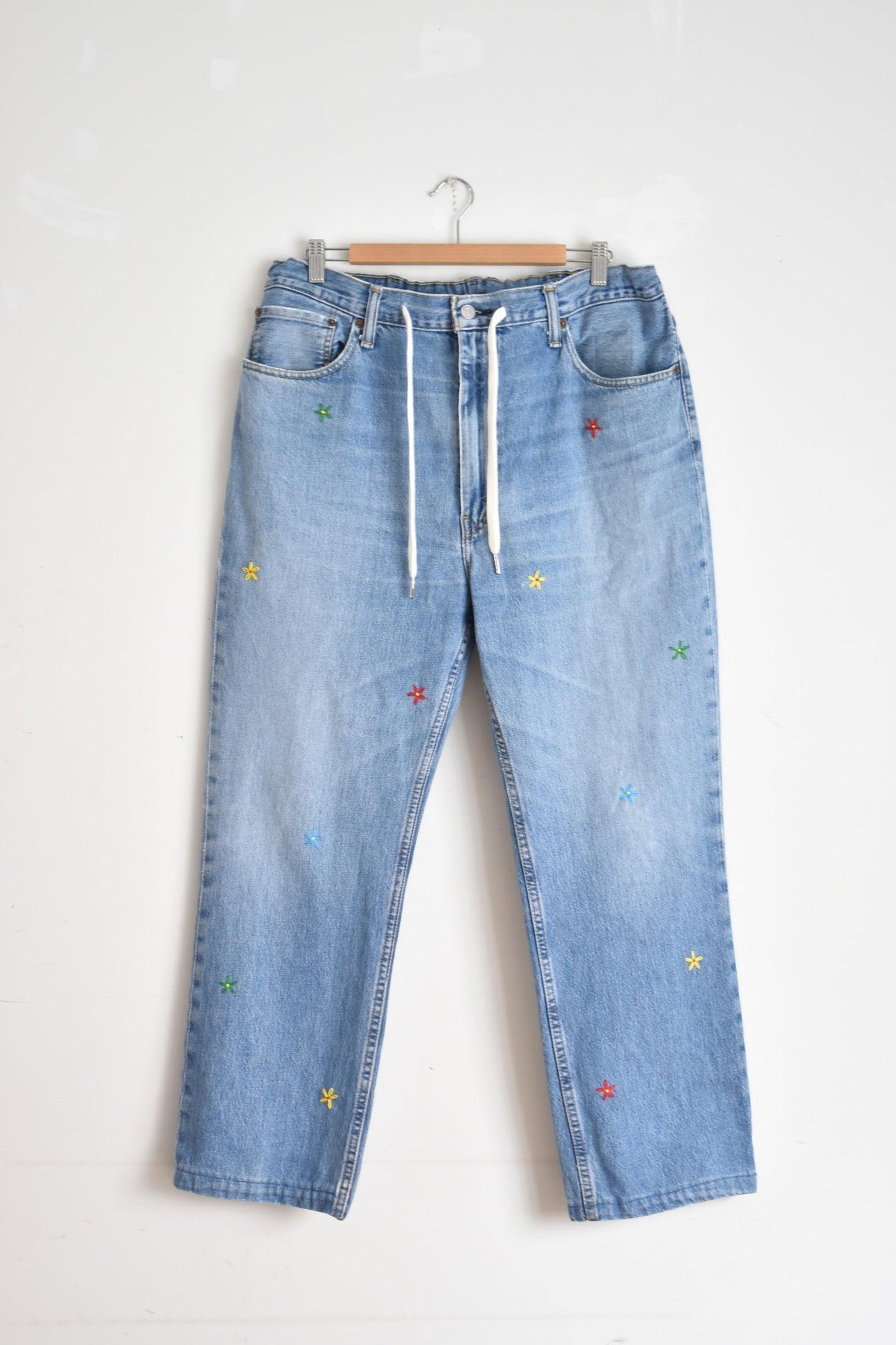 「Mr.remakeman」flower embroidery denim  #1