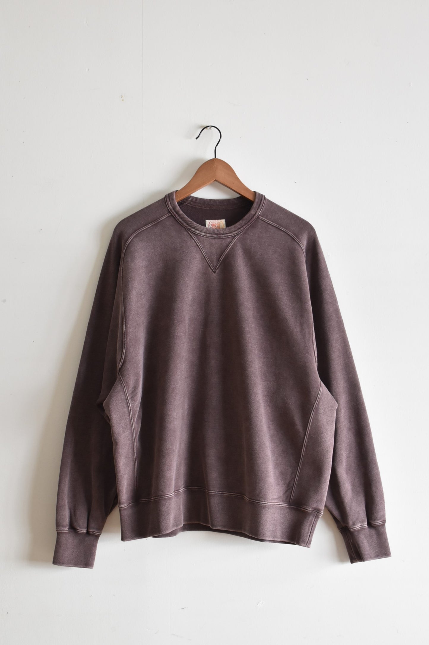 「imprestore」fleedom sleeve sweat -faded brown-