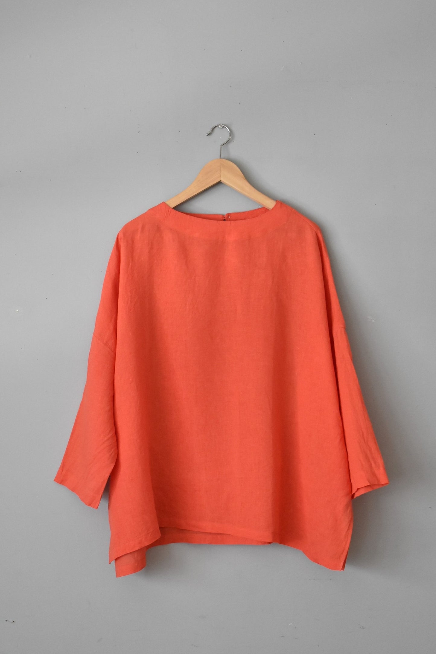 「maillot」french linen boat neck shirt-Tee -red-