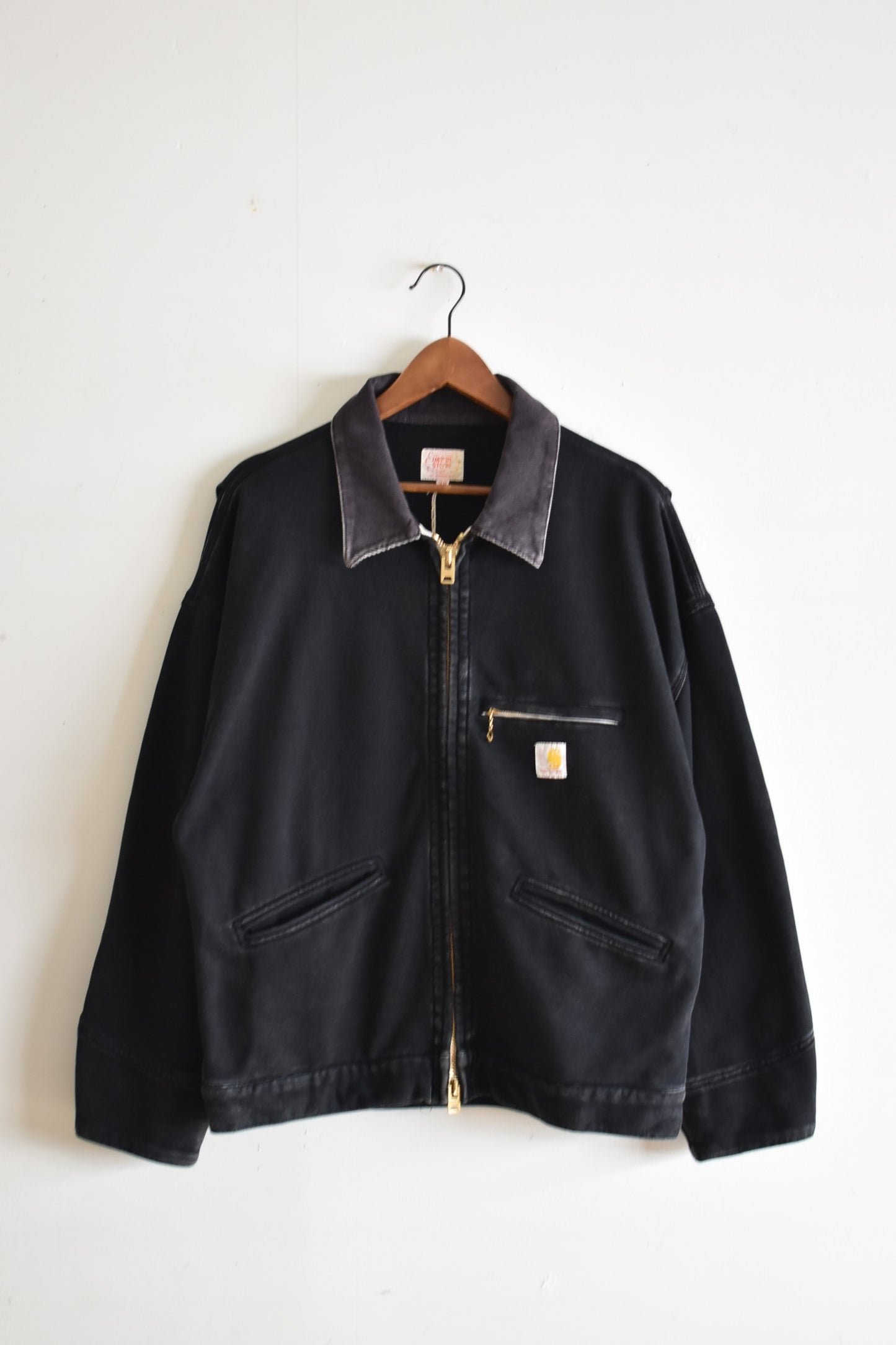 「imprestore」double zip sweat work blouson -faded black-