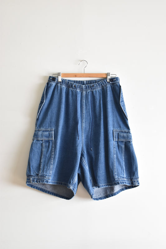 「IMPRESTORE」easy cargo shorts -washed blue-