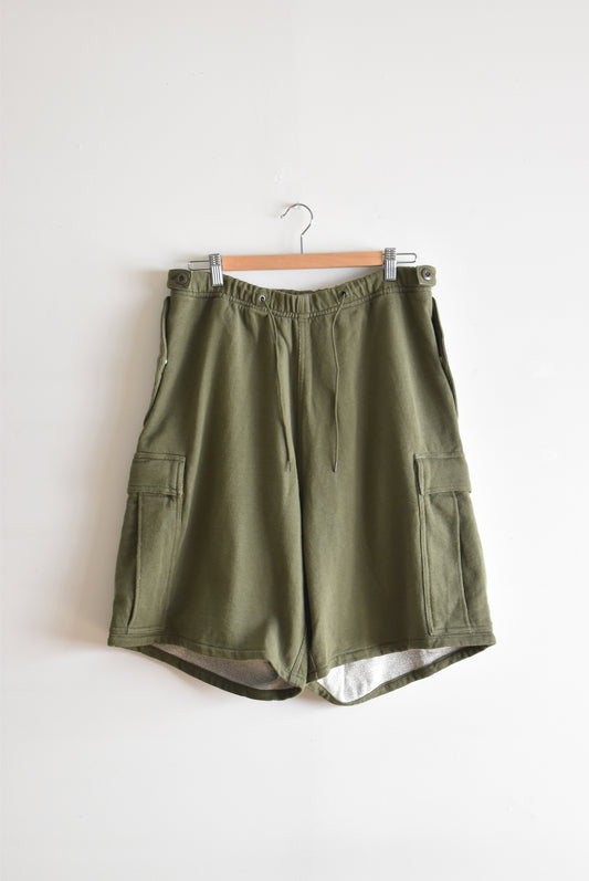 「IMPRESTORE」sweat easy cargo shorts -olive-