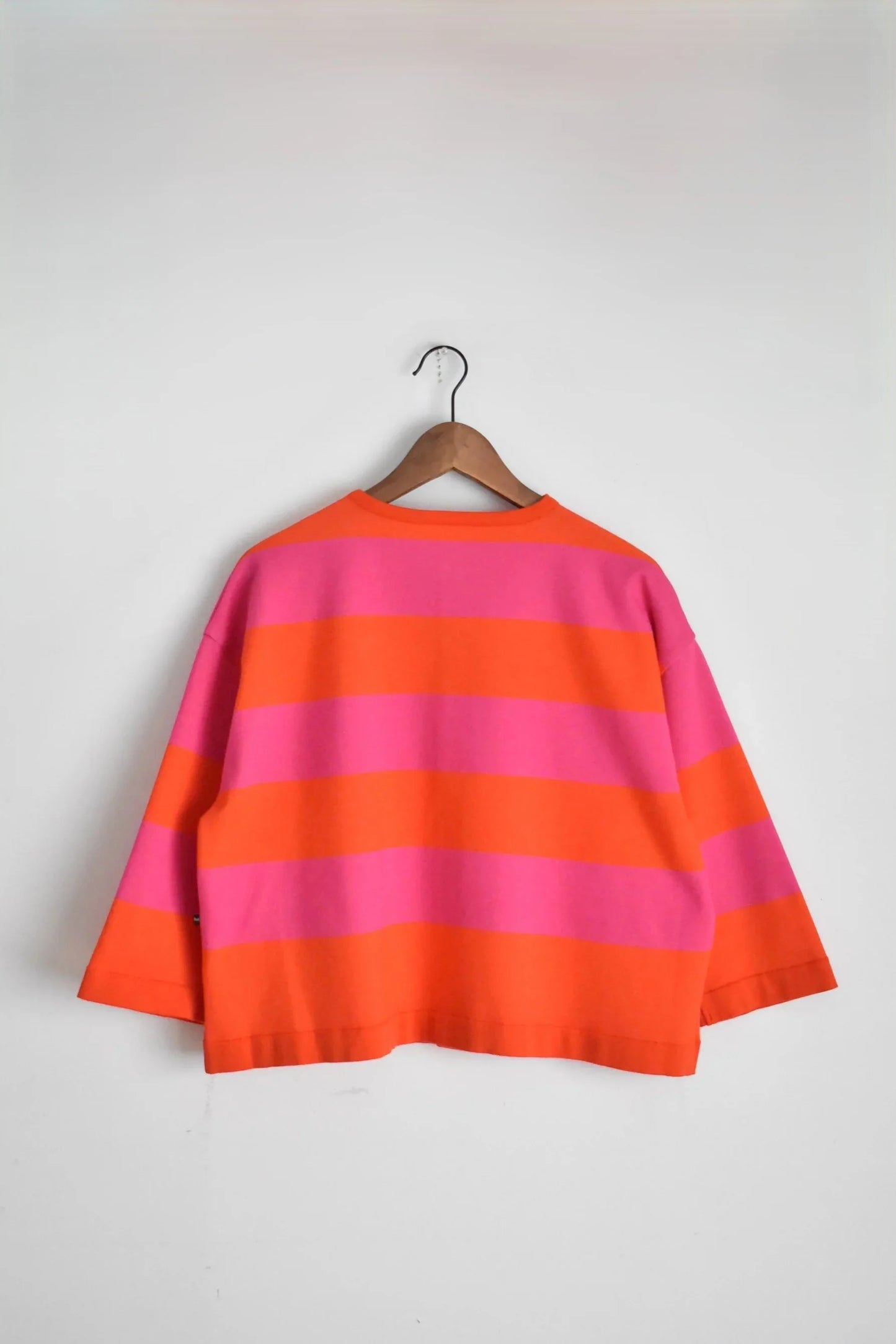 「maillot」wide border 2way cardigan -orange/pink-
