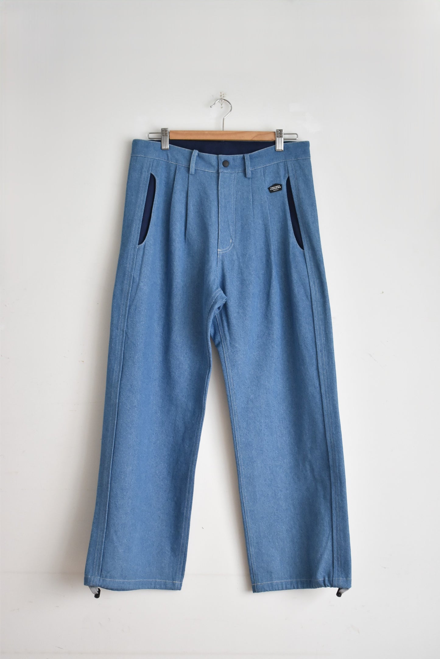 「QUOLT」denim mesh pants -ice blue-